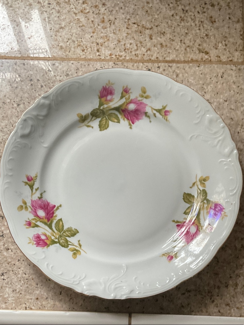 WALBRZYCH Moss Rose Dinner Plate